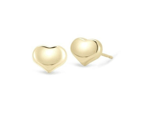 18K Yellow Gold Heart-Shaped Stud Earrings