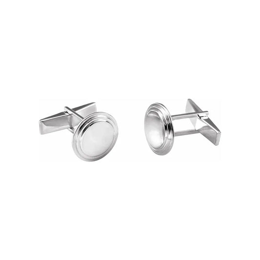 Sterling Silver Posh Mommy Round Cufflinks