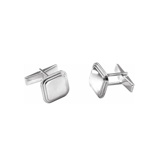 Sterling Silver Posh Mommy Square Cufflinks