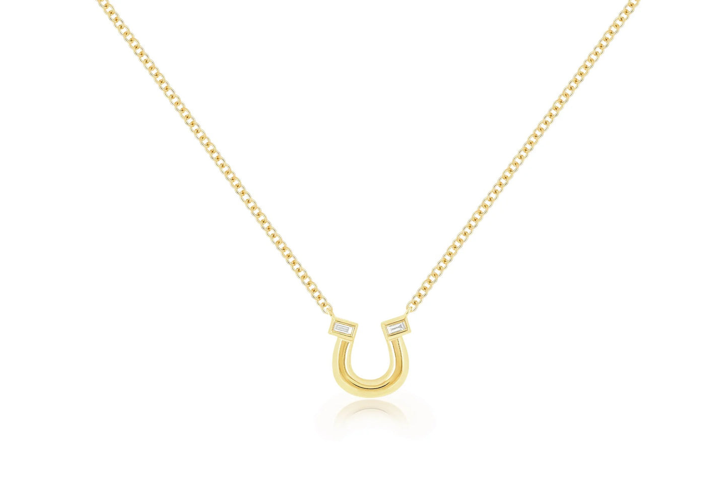 14K Yellow Gold Horseshoe Diamond Necklace