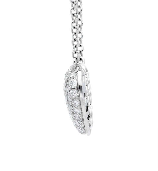 18K White Gold Pave Diamond Heart Pendant