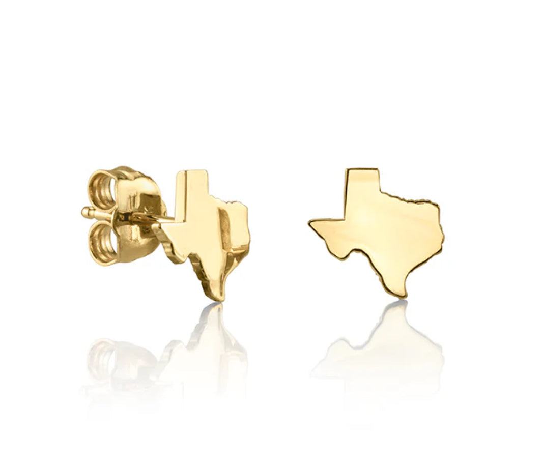 14K Yellow Gold Mini Texas Stud Earrings