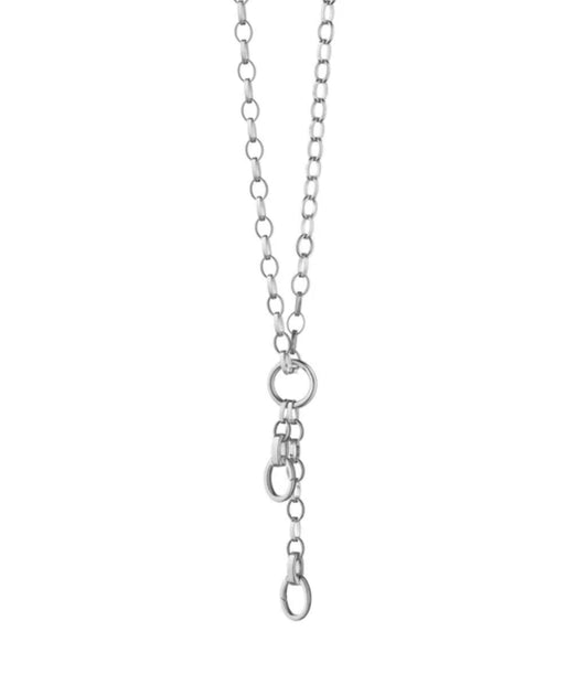 Sterling Silver 17in Small Belcher Charm Enhancer Chain