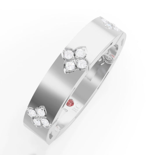 18K White Gold Verona Diamond Flower Ring