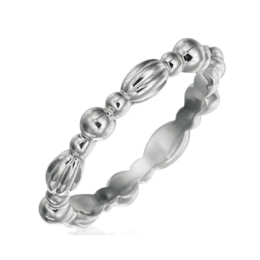 18K White Gold Nutmeg Stackable Ring
