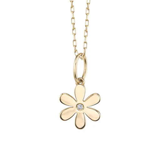 14K Yellow Gold Flower Pendant