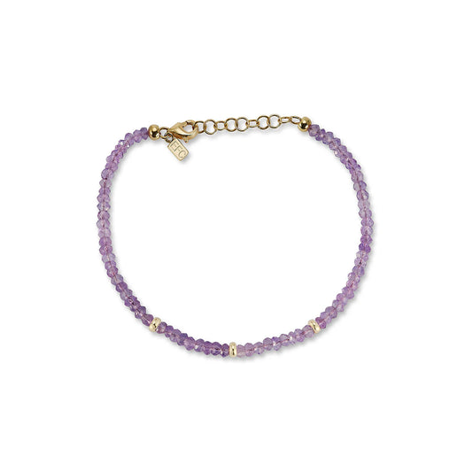 14K Yellow Gold Amethyst Birthstone Bracelet