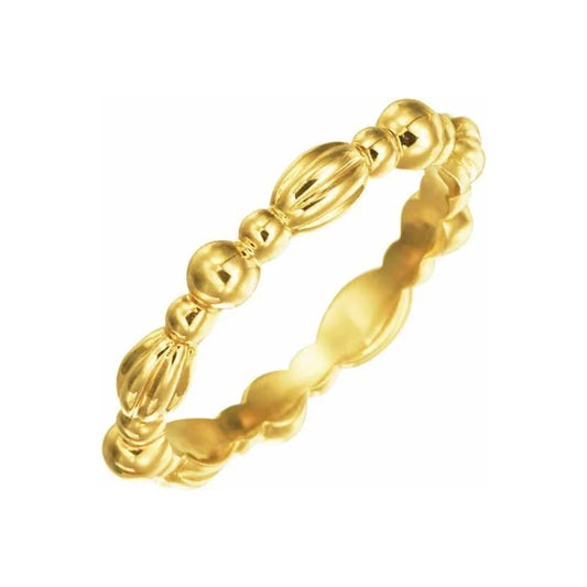 18K Yellow Gold Nutmeg Stackable Ring