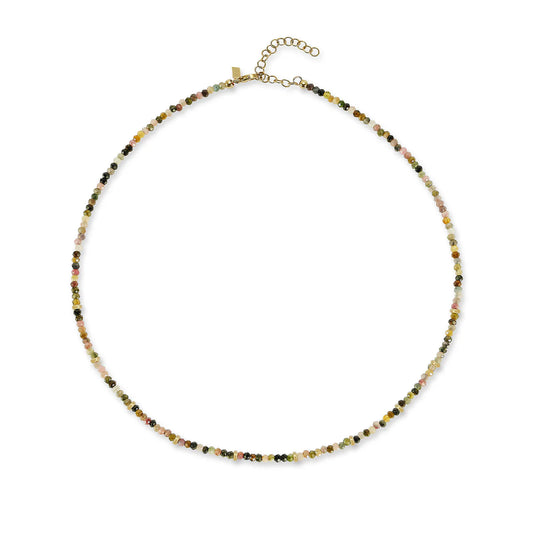 14K Yellow Gold Tourmaline Birthstone Necklace