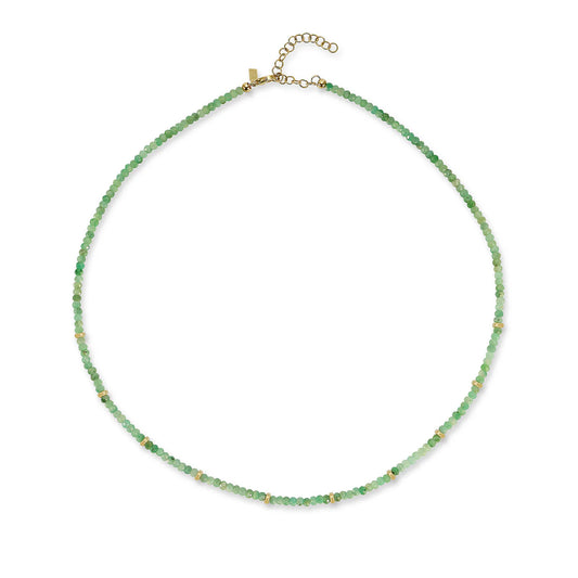 14K Yellow Gold Emerald Birthstone Necklace