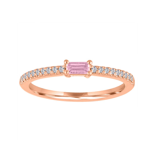 18K Rose Gold Tourmaline and Diamond Ring