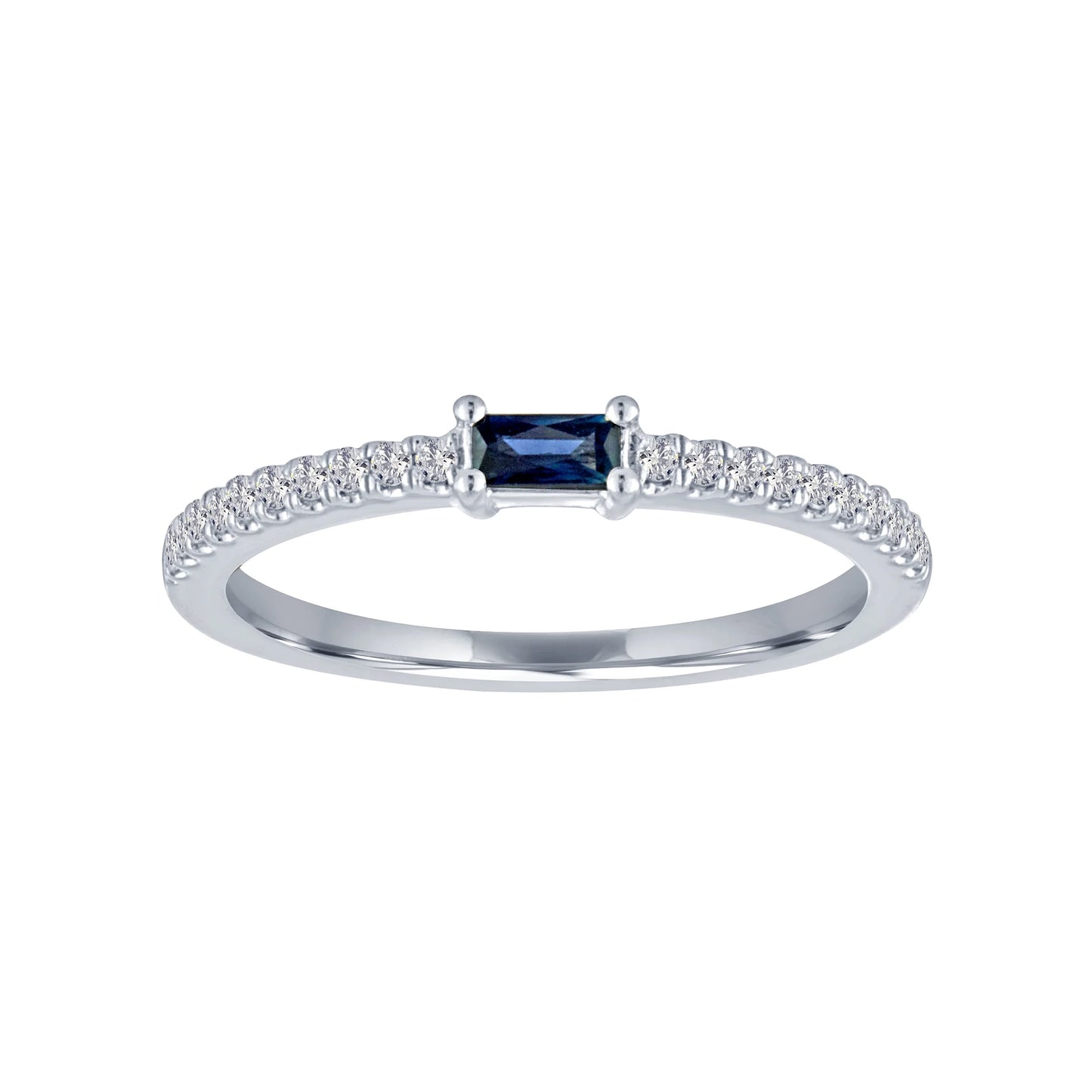 18K White Gold Sapphire and Diamond Ring