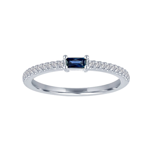 18K White Gold Sapphire and Diamond Ring
