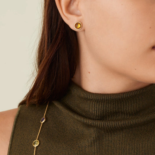 18K Yellow Gold Jaipur Citrine Earrings