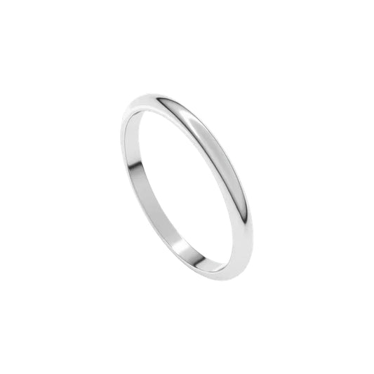 Platinum 2mm Half Round Wedding Band