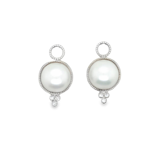 18K White Gold Provence Pearl and Diamond Charms
