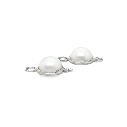 18K White Gold Provence Pearl and Diamond Charms