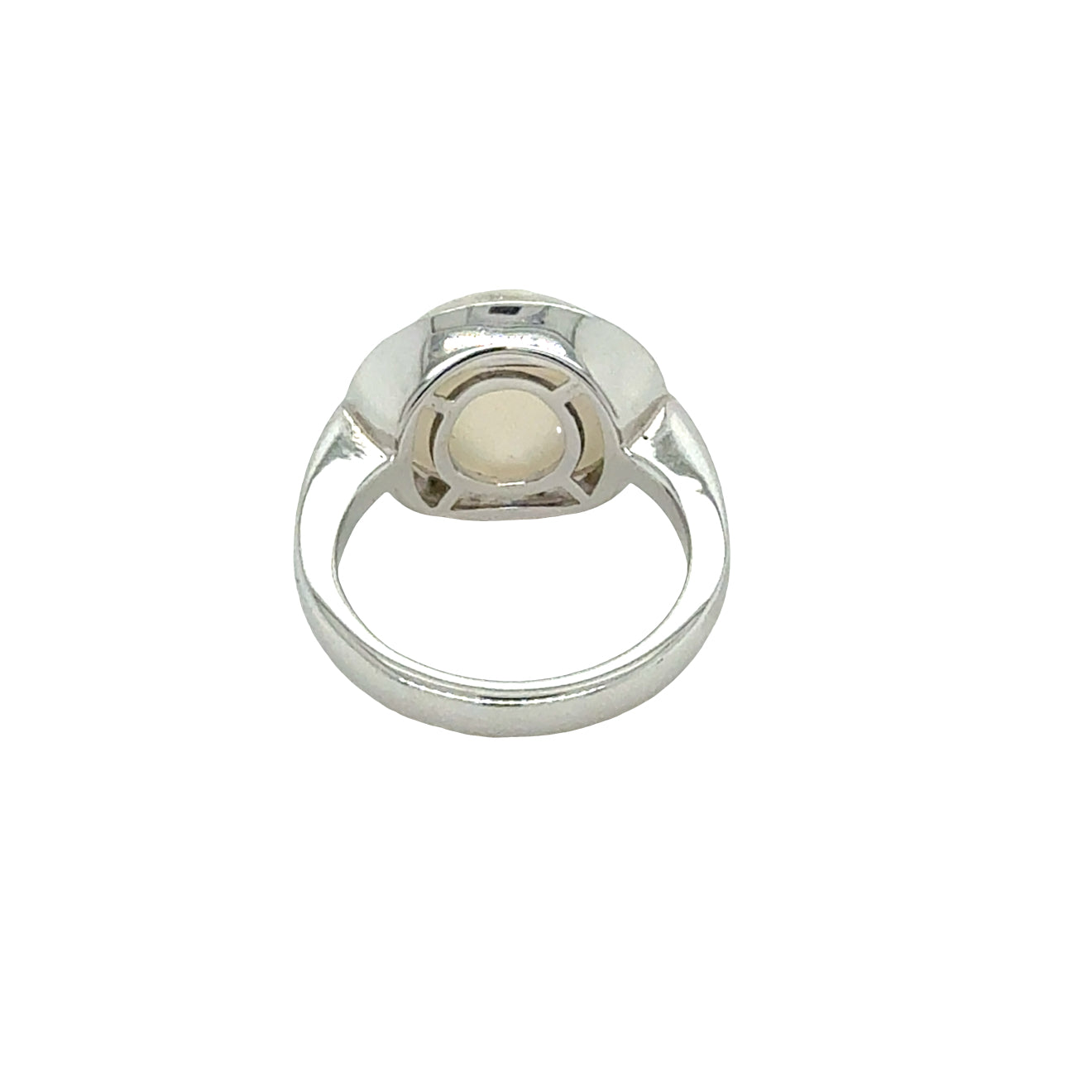 14K White Gold White Topaz and Diamond Halo Ring