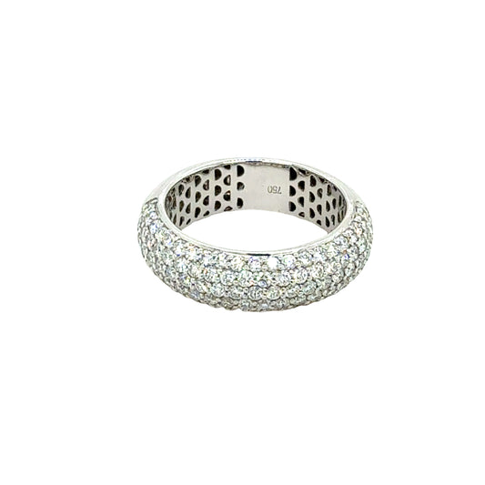 18K White Gold Pave Diamond Dome Ring