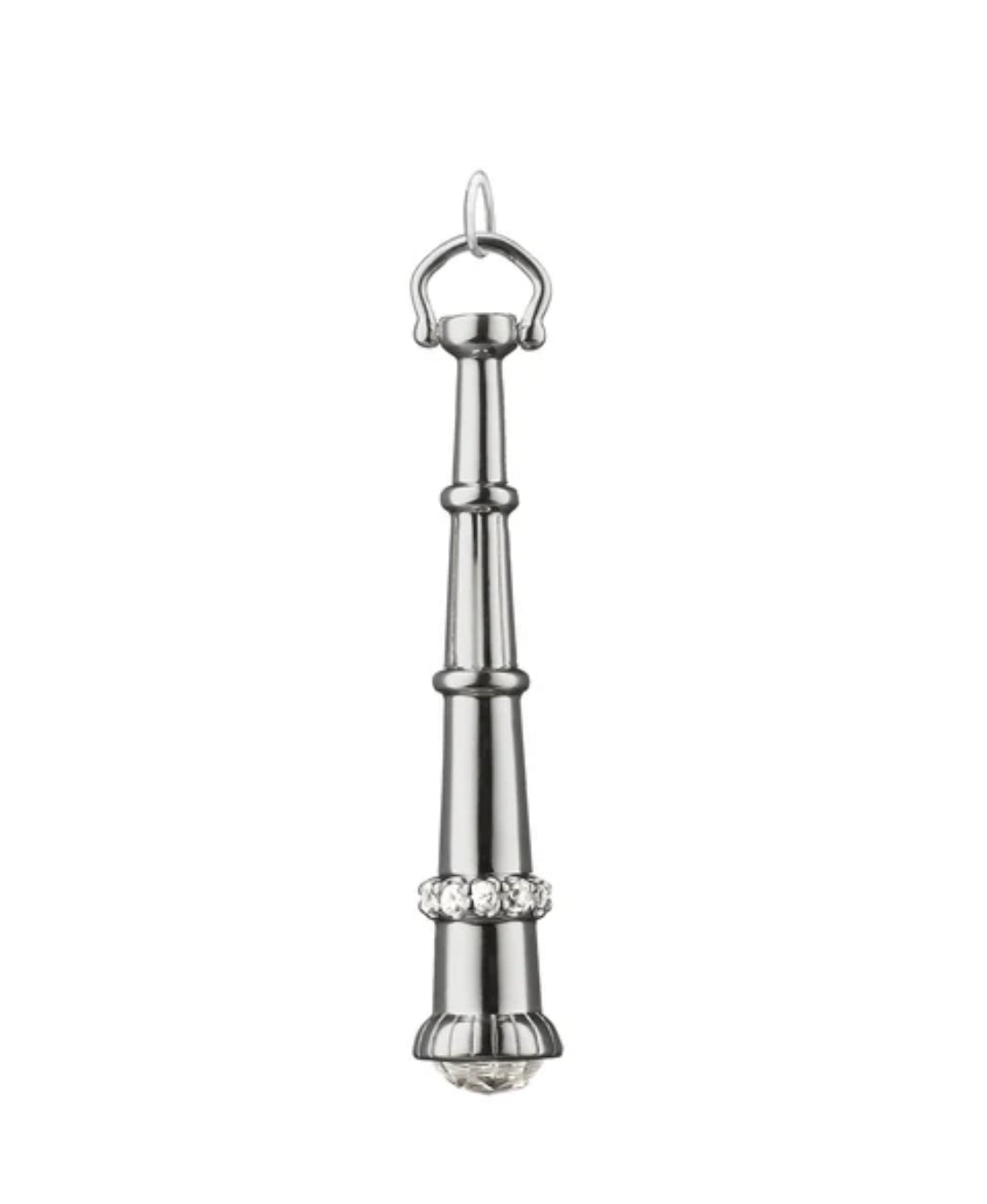 Sterling Silver Telescope Charm with White Sapphires