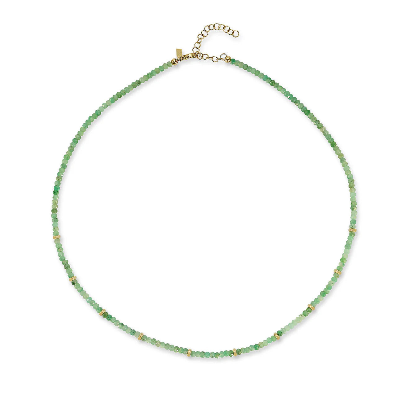 14K Yellow Gold Emerald Birthstone Necklace